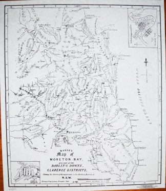 Moreton Bay, Darling Downs, Clarence District. Baker map (1846)